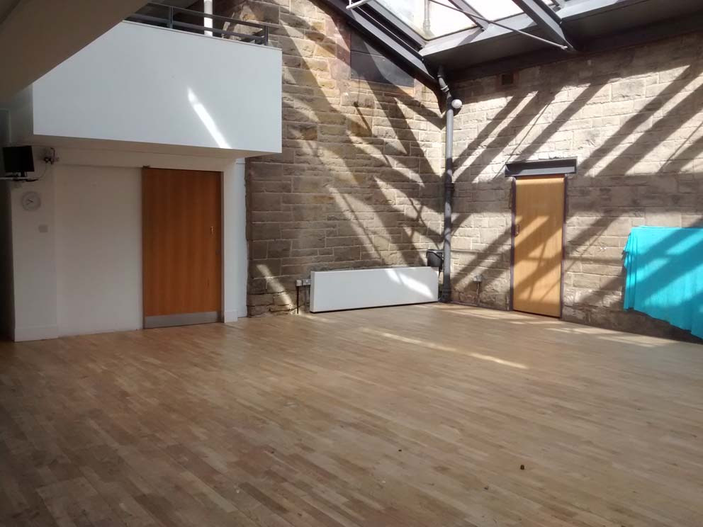 Centenary Hall: looking north west, with sanctuary wall on right