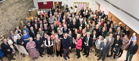 Centenary Hall: drinks reception. Sliding partition on right closed