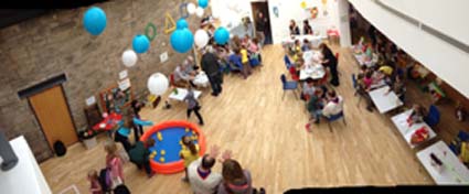 Centenary Hall: children’s activities. Sliding partition on right open