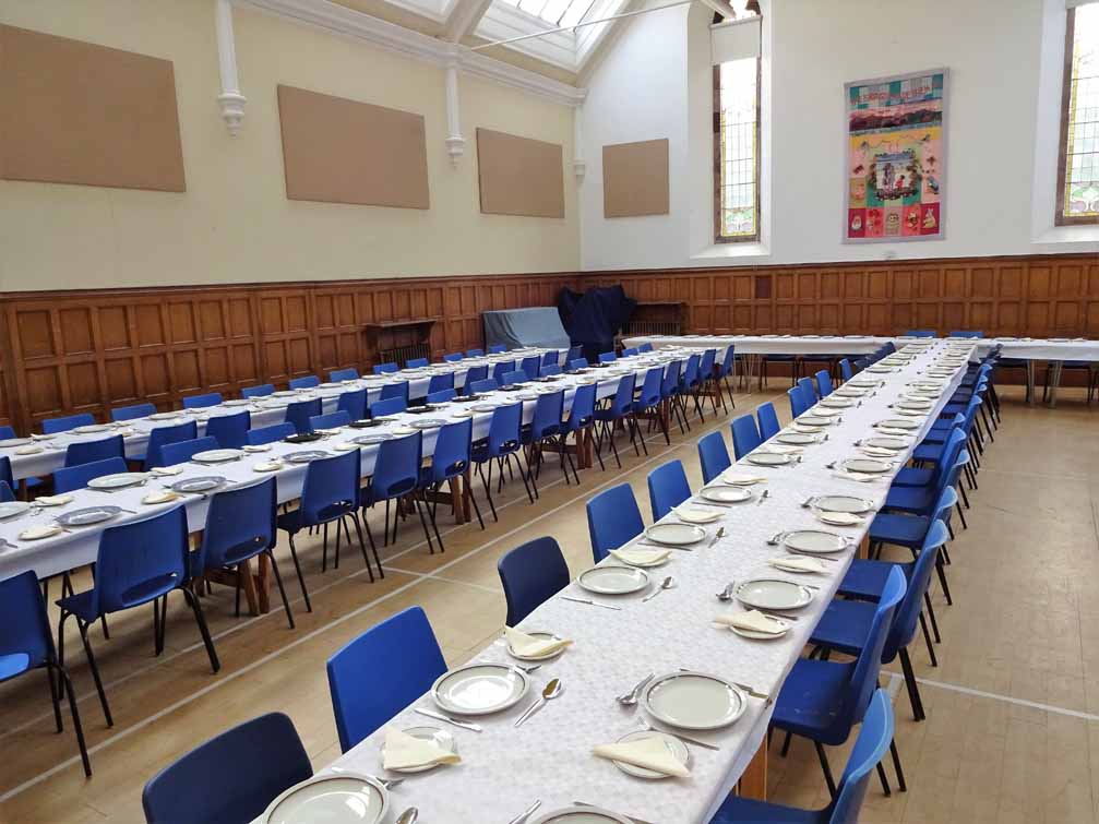 Main Hall: ready for dinner