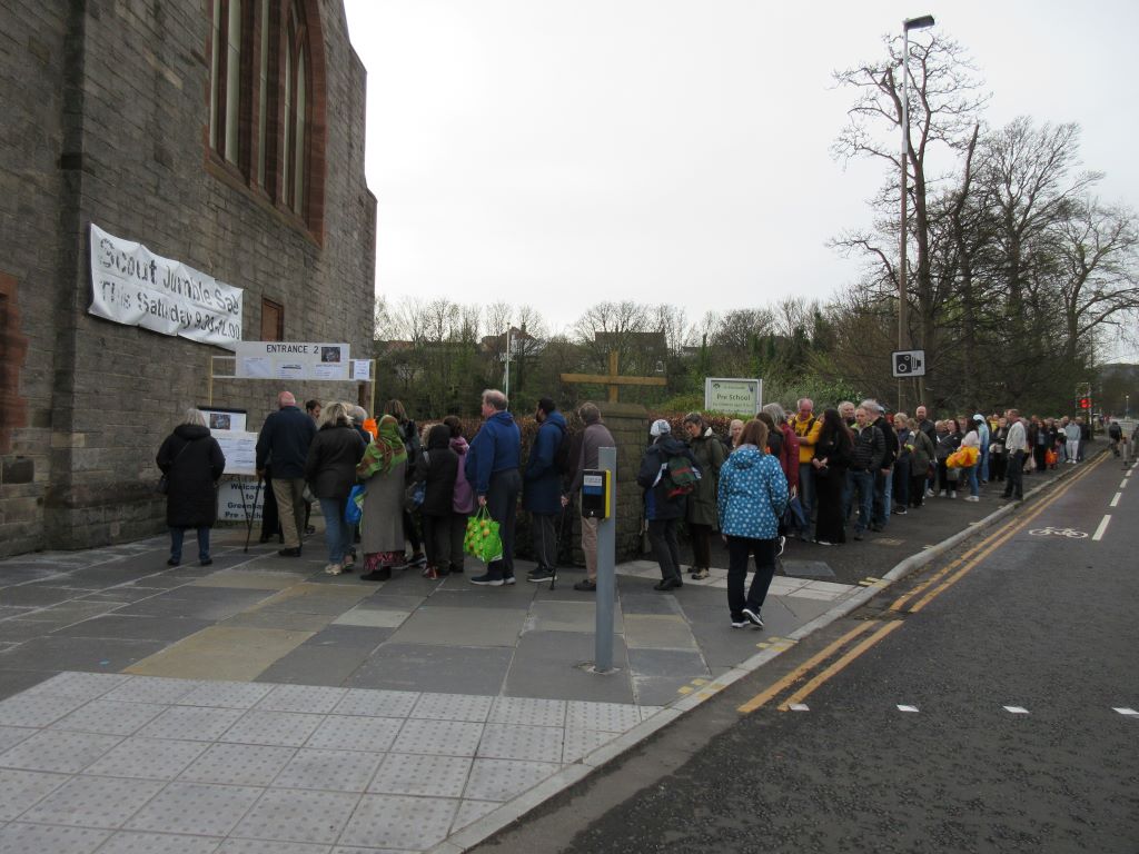 Scout Jumble Sale Queue April 2024